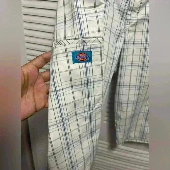 Dickie’s Men 3/4 Length White with Blue Lines Size 38 - Picture 7 of 9